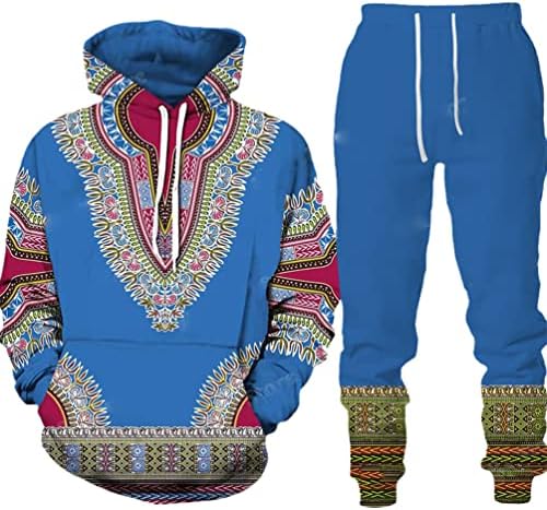 Afrički Dashiki 3d print unisex dukserica muške tracksuit 2 komada set kapuljača prevelika afrička muška odjeća