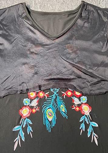 Melliflo meksičke majice s kratkim rukavima za žene cvjetne vezene labave vrhove etnički stil Boho majice