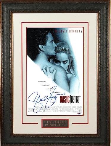 Sharon Stone potpisala osnovni instinkt 11x17 filmski plakat Premium kožna uokvirivanje - hologram - PSA/DNK certificiran - filmski