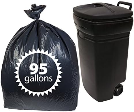 Crna plastična vrećica za smeće od 95 galona po primode - 25 broji ekstra teška vreća za smeće za unutarnju ili vanjsku upotrebu *Made