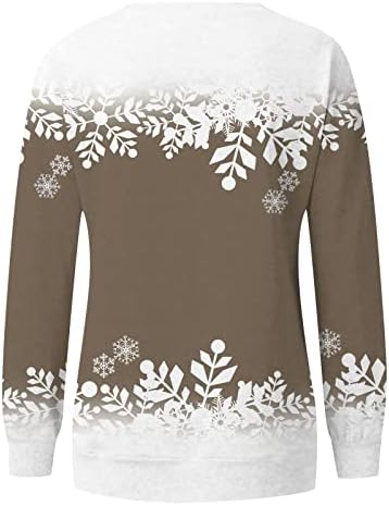 Fandream Crewneck Twichirt Women Prevelike Sretan božićni pulover Moderna uniformna Poslovnih vrhova za žene
