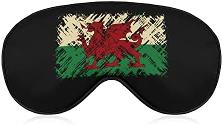 Welsh Grunge zastava spavanje s poveznim očima maska ​​Slatka nijansa za oči smiješna noćna poklopca s podesivim remenom za žene muškarce