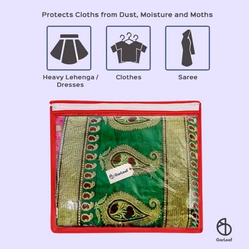 Garleaf Set od 12 saree poklopca / odjeće za odlaganje vrećica / organizatora garderobe s prozirnim gornjim dijelom, GL_SRR_12