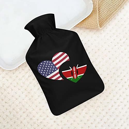 Boca s toplom vodom s zastavom Kenije i SAD-a 1000 ml s mekim poklopcem odvojiva vrećica za ubrizgavanje tople i hladne vode grijač