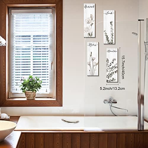 Botanička kupaonica zidni dekor opuštajte se namočite udisati kupaonicu zid drveni znak minimalistički cvjetni zid za kupaonicu za