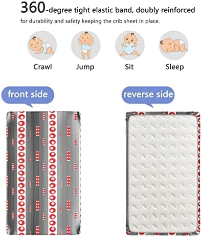 Rešetkasti tematski ugrađeni mini krevetići, prijenosni mini krevetići s mekim madracima za malu madracu - list madraca ili kreveta