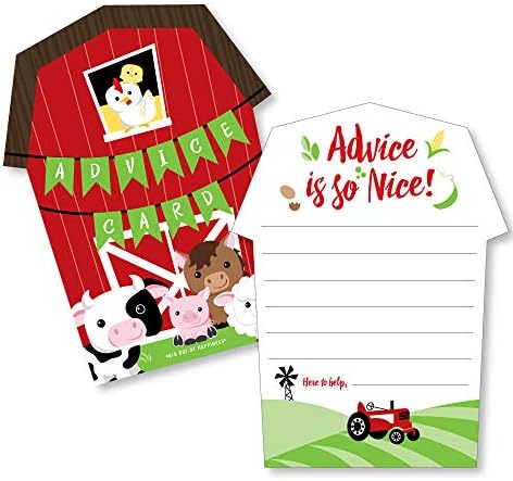 Velika točka sreće životinje na farmi-razglednica sa željama u štali aktivnosti za dječji tuš u dvorištu-igra u obliku kartica sa savjetima-set