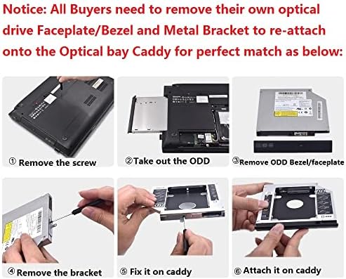 12,7 mm 2-og tvrdi disk HDD SSD SATA Optički ležište Caddy Frame Polica nosač za Sony VAIO VPCF11Z1E F1290X VPCEH36FX vpc-f24e1l