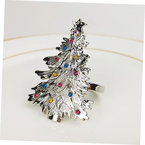 Ciieeo 2pcs božićno drvce salvete kopče dekor dekor začelo ukrasi za blagovaonicu dekor ubrus kravate ukrasni salveti prsten salveti