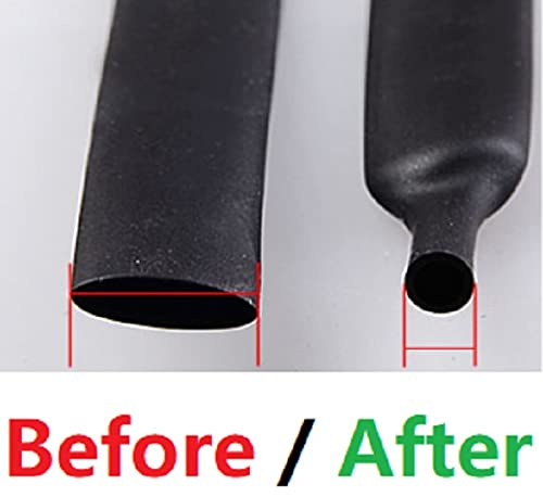 35pcs 100x16mm PE toplina cijevi za smanjenje, Bettomshin 2: 1 crna eva omota za odsječak žice, komplet žice za električni kabel, zaštita