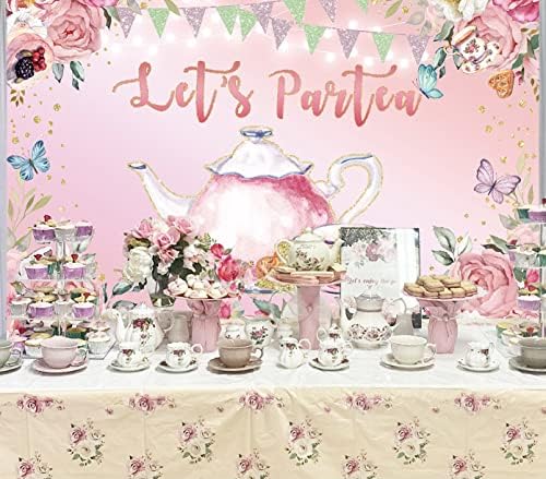 Organizirajmo pozadinu za zabavu Proljetni ružičasti cvjetni leptir svjetlucava pozadina za fotografiranje čajanke slatka djevojka