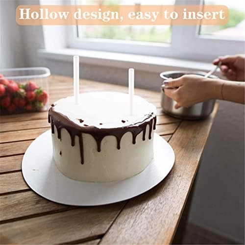 24pcs ploče za odvajanje kolača, bijela plastična šipka za torte, stalci za torte za slaganje, štapići za torte promjera 0,4 inča za