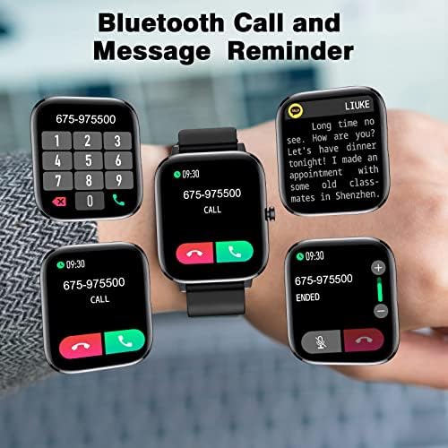 Smart Watch 2023 Fitness Tracker kompatibilan iPhone Android, 1,7 cijeli dodirni zaslon IP67 vodootporni digitalni sat za žene-crno