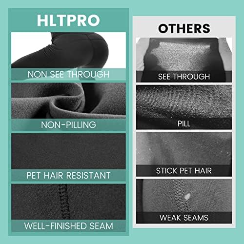 HLTPRO gamaše s džepovima za žene - Capri Visoki struk za kontrolu trbuha vježbanja joga hlače