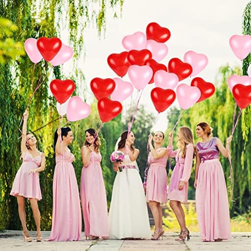 50 komada Ljubavni srčani baloni crvena ružičasta lateks baloni za srce za Valentinovo zaručnički angažman vjenčanja za angažman rođendana