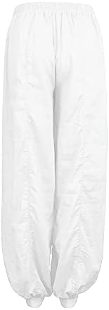 DSODAN 2023 Nove pamučne lanene hlače za žene, elastični struk Palazzo Jogger Jogger Jogger Jogger Yoga Pant Comfy Lounge Baggy hlače