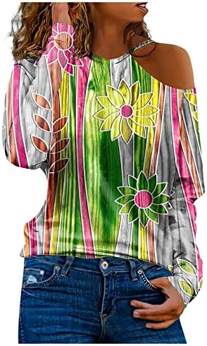 Žene labave ležerne majice Majice Udobno V vrat dukserica Pulover Uzorak tiskana modna bluza dugih rukava
