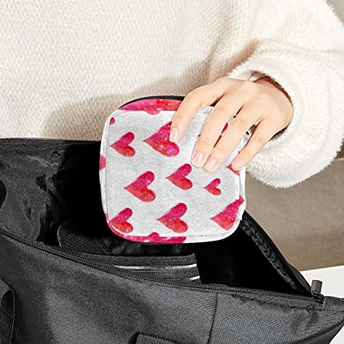 Sanitarna torba za skladištenje ubrusa ružičasta ljubav srca menstrualno razdoblje Holder torba prijenosna s patentnim zatvaračem za