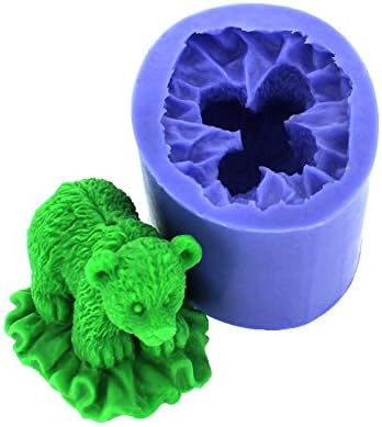 3D medvjed oblik silikonski kalup za sapun za izradu svijeća ručno izrađena zanatska smola od gline za ukrašavanje gline