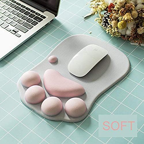 Slatka jastučić za mišje 3d mačke šape s mekim silikonskim zglobovima za odmor za podršku - nonSlip Premium ergonomski udobni miša
