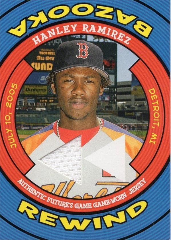 Manny Ramirez igrač istrošen Jersey Patch Baseball Card 2006 Topps Bazooka premotavanje BRHR - MLB igra korištena dresova