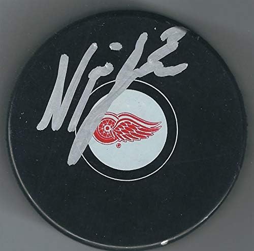 Hokejaški pak Detroit crvena krila s autogramom Nicka Jensena-NHL Pakovi s autogramima
