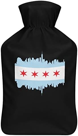 Chicago zastava s zgradama Skyline boce s vrućim vodama Guma Topla voda s slatkim poklopcem za razdoblje ublažavanja bolova grčeve