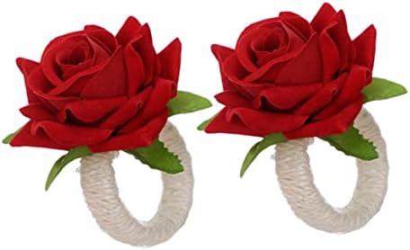 Aboofan 2pcs ružini salveti prsten para mesa de vjenčani stol dekor božićni salveti za salveti vjenčani salveti prsten ruža ubrus ubrus