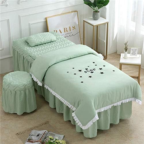 Zhuan-ov kozmetički krevet prilagođen kosim pokrivača masaža stol lim setovi čista boja, 4 komada masaža stol suknje spa poklopac kreveta