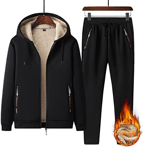 QCYM Zimski sport unutarnje kapuljače za runo muškarci casual kapuljača tople dukseve muške gustine tracksuit 2pc jakna+hlače