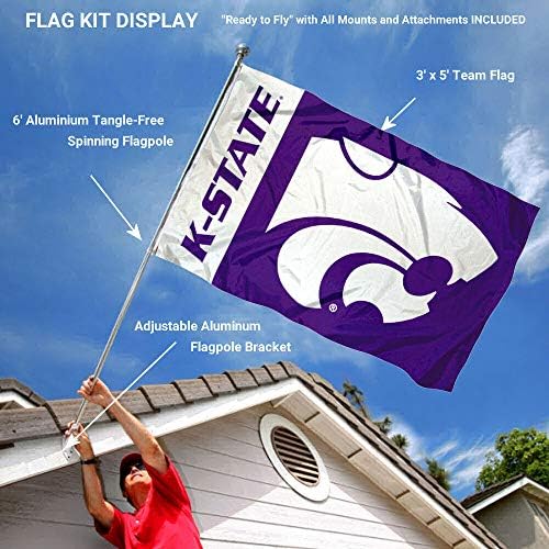 Kansas State University 3x5 zastava i nosač nosača