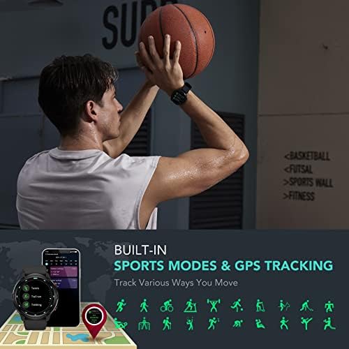 SKG V9C Pametni sat za muškarce, pametni sat s GPS-om za Android & iPhone, fitness tracker s otkucajem srca, SPO2, Monitor za spavanje,