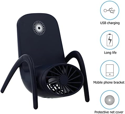 PartyKindom USB Osobni ventilator s noćnim svjetlom, punjivi stolni stol na stolu navijača 2 u 1 USB ventilator s držačem mobilnog