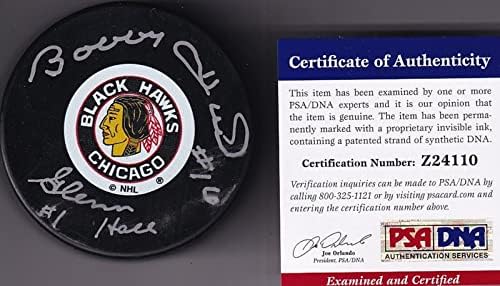 Bobbi Hull i Glenn Hall potpisali su Chicago blackhocks originalnih šest pakova 4110 - NHL pakovi s autogramima