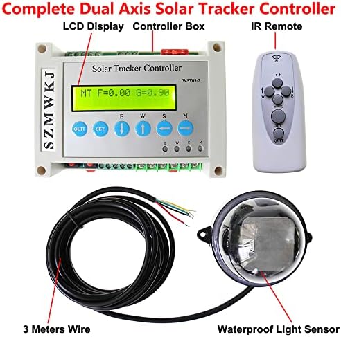 ; Elektronički DVOKOORDINATNI solarni panel za praćenje LCD kontroler solarnog tragača s daljinskim upravljačem i relejnim modulom