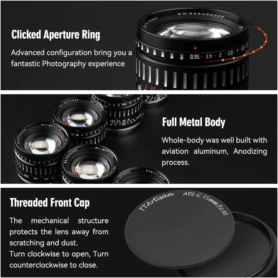 Objektiv za беззеркальных kamere TTArtisan 35 mm F0.95 APS-C s velikom blendom i ručno fokusiranje, kompatibilan sa Nikon Z-Mount ZFC