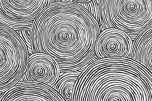Ambsonne Abstract Yoga Mat ručnik, ručno nacrtani geometrijski spiralni krugovi okrugli oblik prsten tvori suvremeni, bez klizanja