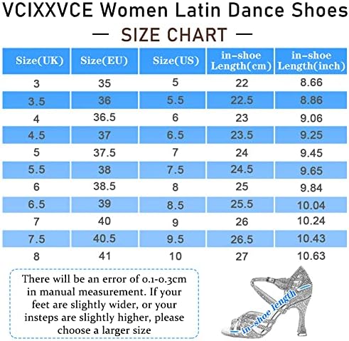 VCIXXVCE ženske profesionalne cipele s latino plesom otvoreni nožni prst Salsa Practice Pleance Performance Cipele