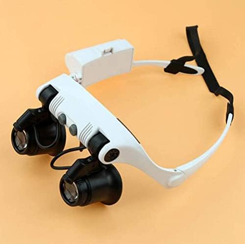 Povećalo s 4 leće 10o15o20o25o nosač traka za glavu povećalo Naočale-povećalo s 2 LED žarulje Naočale za povećanje očiju alat za povećanje