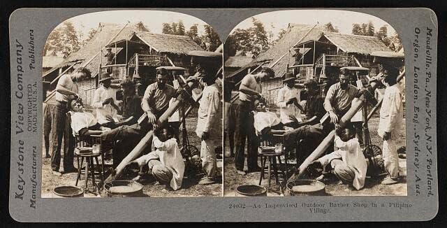 Fotografija HistoricalFindings: improvizirana brijačnica na otvorenom u filipinskom selu
