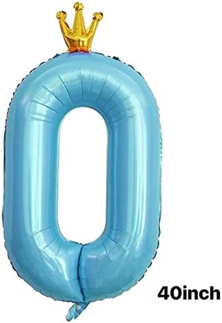 40 -inčni plavi spojeni kruna broj 2 baloni, baloni 2. rođendana za ukrase za rođendanske zabave.