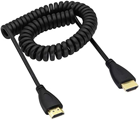 Zycgtime 4K HDMI opružni kabel, 1080p HDMI muški do muški kabel s visokom razlučivom kabelom, kompatibilna s LCD TV-om, projektorom,