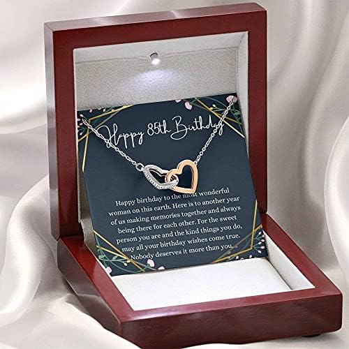 Nakit s porukama, ručno izrađena ogrlica- Personalizirana darovna srca, 85. rođendan za njezin poklon, 85. rođendanski poklon za nju,
