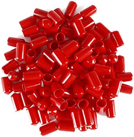 Zaštitna čahura za navoj vijka PVC gumena okrugla cijev vijak kapa poklopac ekološki prihvatljiv Crveni 42mm 100pcs