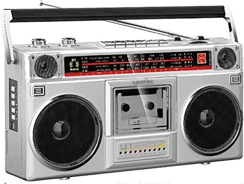 Riptunes Boombox Radio Cassette Player Recorder, AM/FM -SW1/SW2 Radio, bežični streaming, USB/Micro SD slotovi, Aux In, priključak