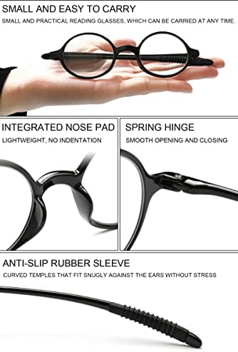 Vevesmundo za čitanje naočala okrugli muškarci Žene Fleksibilne naočale čitatelja