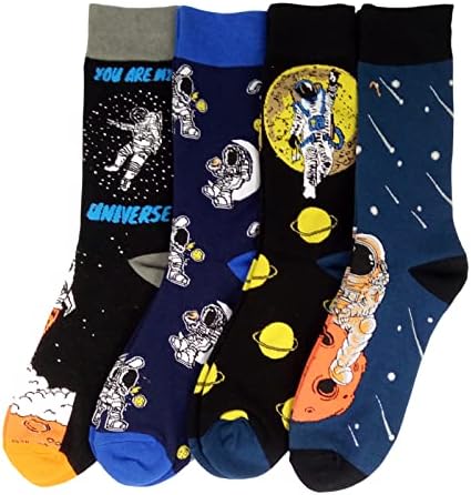 HSELL muški zabavni uzorkani haljine čarape - smiješna novost ludi dizajn pamučnih čarapa