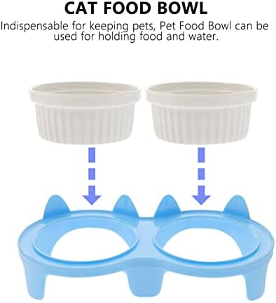 1 set zdjela za mačke dvostruke zdjele za hranu i vodu podignute zdjele za mačke s plastičnim postoljem zdjela za hranjenje malih pasa