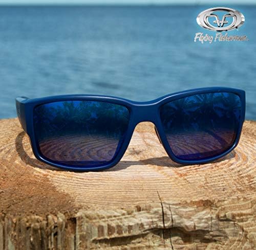Leteći ribar unisex odrasli baleni sunčane naočale, mat mornarički okvir/dim-plava zrcalna leća, srednje us