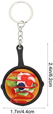 2pcs mini igračka privjesak za hranu imitacija tave privjesak za ključeve slatka ukusna hrana privjesak za ključeve torbica torba privjesak